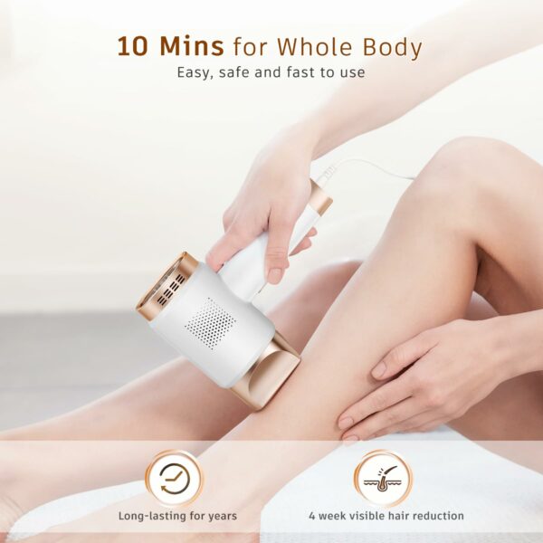 Hazoo© Premium IPL Hair Removal Device, Laser Hair Removal Device 3-in-1 with 9 Energy Levels, 999,900 Flashes, 2 Control Modes