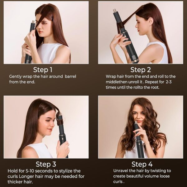 Hazoo© 5 in 1 Air Styler – Magic Styler - Hair Dryer Brush – Multi use Styling Appliances - Thermal Wrap - for Curling, Straightening, Volumizing