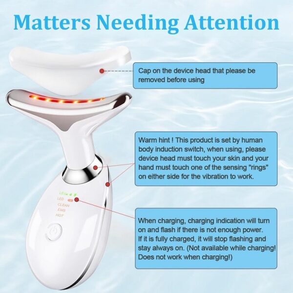 Hazoo© Face Massager, Anti-Aging Neck Eye Massager with 7 Colors 3 Modes, Facial Massager for Skin Care, Anti-Wrinkle Device for Slimming Face