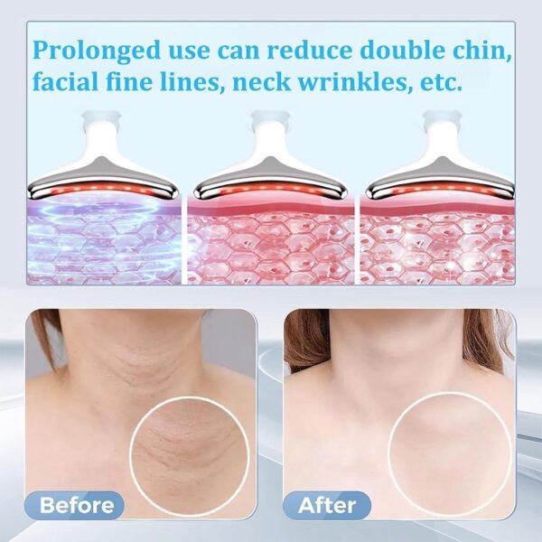 Face Massager, Anti-Aging Neck Eye Massager with 7 Colors 3 Modes, Facial Massager for Skin Care, Anti-Wrinkle Device for Slimming Face