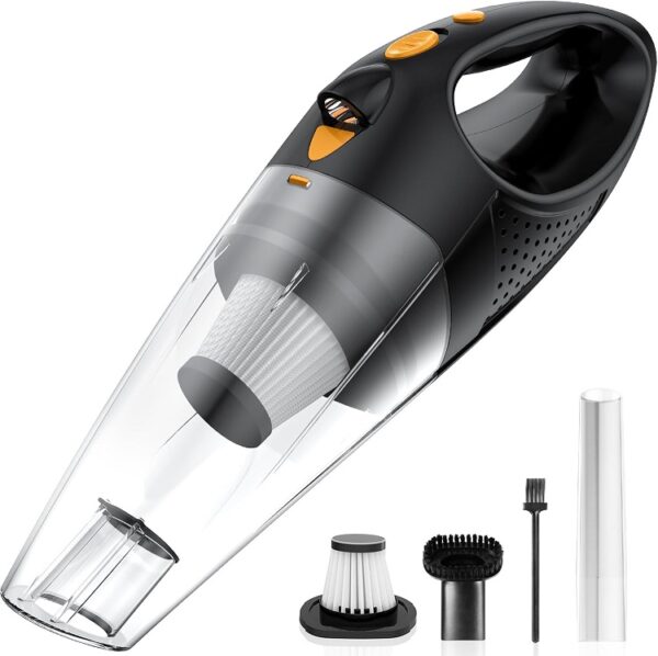 Handheld Vacuum Cordless with 2 Filters, Car Vacuum Cleaner High Power with Fast Charge Tech, Rechargeable Mini Vacuum , Large-Capacity Battery