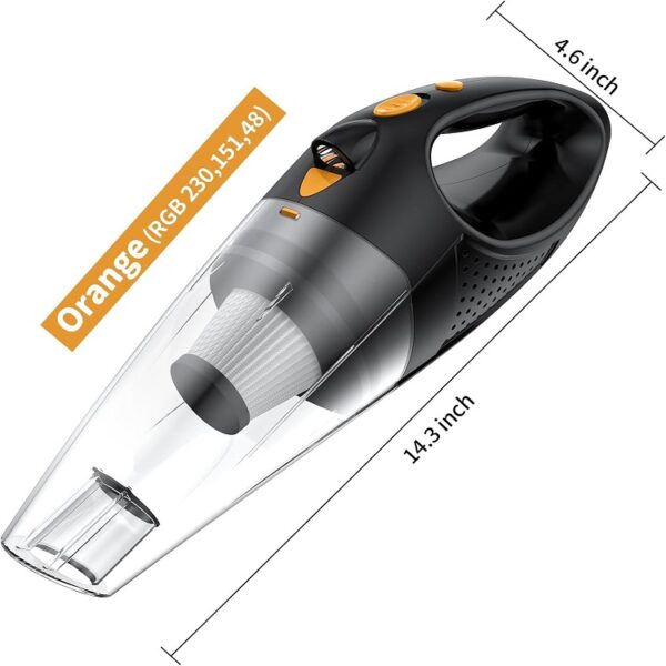 Handheld Vacuum Cordless with 2 Filters, Car Vacuum Cleaner High Power with Fast Charge Tech, Rechargeable Mini Vacuum , Large-Capacity Battery