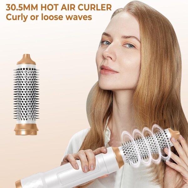 5 in 1 Air Styler – Magic Styler - Hair Dryer Brush – Multi use Styling Appliances - Thermal Wrap - for Curling, Straightening, Volumizing - White