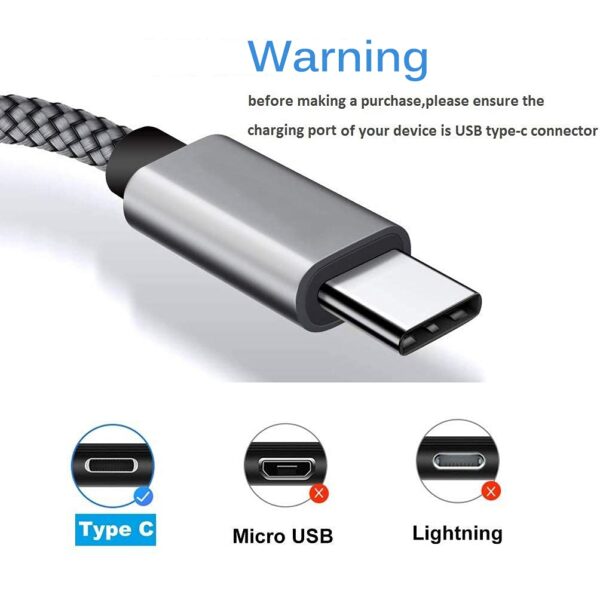 USB C Charger Cable 2M 2Pack USB A to USB C Type C Charger Fast Charging 3A Lead Braided for Samsung Galaxy S22 S21 S20,Pixel 8 7 6,PS5,Switch