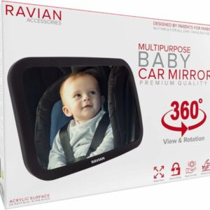 Baby Car Mirror for Back Seat Safest Newborn Essentials with Rear View, Shatterproof, Adjustable to See Rear Facing for Infants, Kids and Pets
