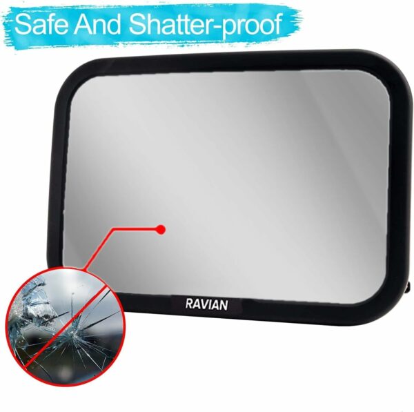 Baby Car Mirror for Back Seat Safest Newborn Essentials with Rear View, Shatterproof, Adjustable to See Rear Facing for Infants, Kids and Pets