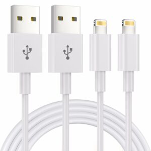 2Pack 3M iPhone Lightning to USB Cable - 10 Foot, 2.4A Fast Charging Cable for iPhone 14/13/12/11 Pro Max/XS/XR/X/8/7/6 Plus/5, iPad and iPod