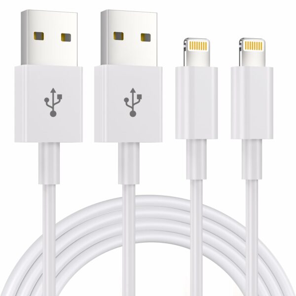 2Pack 1.8M Charger Cable [Apple MFi Certified] 6 Foot, 2.4A Lightning to USB Fast Charging Lead for iPhone, iPad and iPod