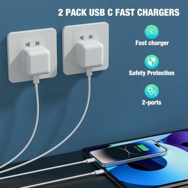 iPhone Charger Fast Charge 2Pack Fast Apple Charger Cable 2M/6FT iPhone Fast charger with USB C To Lightning Cable