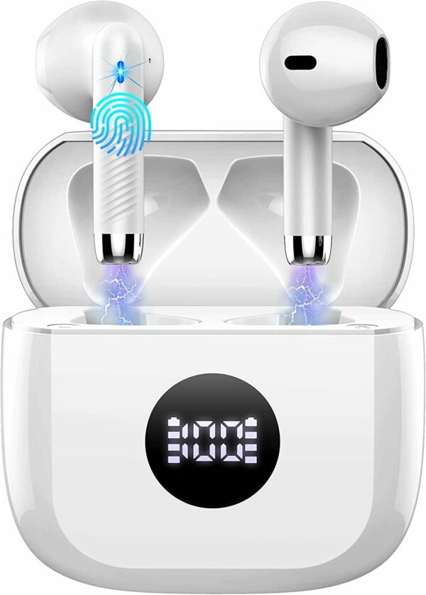 Wireless Earbuds, Bluetooth 5.4 Headphones in Ear with 4 ENC Noise Cancelling Mic, Bluetooth Earbuds 40Hrs Playtime, HiFi Stereo Deep Bass Wireless