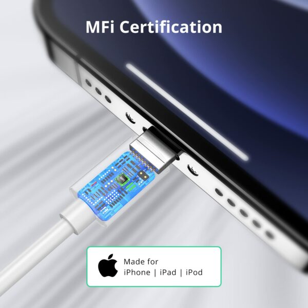 2Pack 1.8M Charger Cable [Apple MFi Certified] 6 Foot, 2.4A Lightning to USB Fast Charging Lead for iPhone, iPad and iPod
