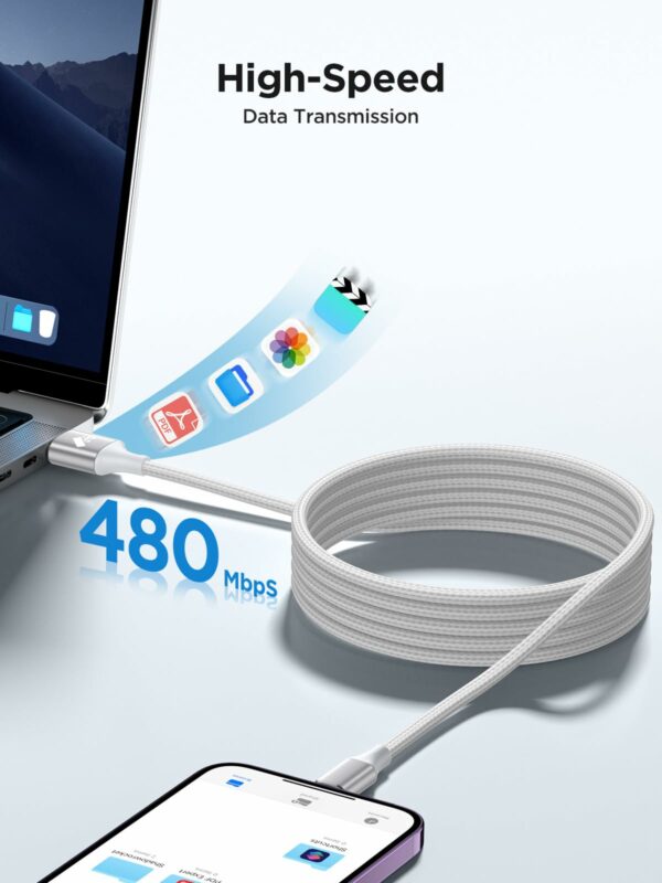 iPhone Charger Cable 2M, MFi Certified Lightning Cable Fast Charging iPhone Cable Lead Nylon Lightning to USB Cable for iPhone