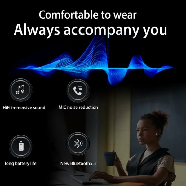 Wireless Earbuds, Bluetooth 5.3 in Ear Headphones with Noise Cancelling Mic, 48H Playtime HiFi Stereo Bluetooth Earphones, IPX8 for iPhone/Android/IOS