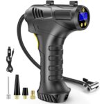 Petrinda Cordless Tyre Inflator Air Compressor, 12V USB Rechargeable Battery 150PSI Portable Car Tyre Pump, Electric Digital Tyre Pump with LED Light