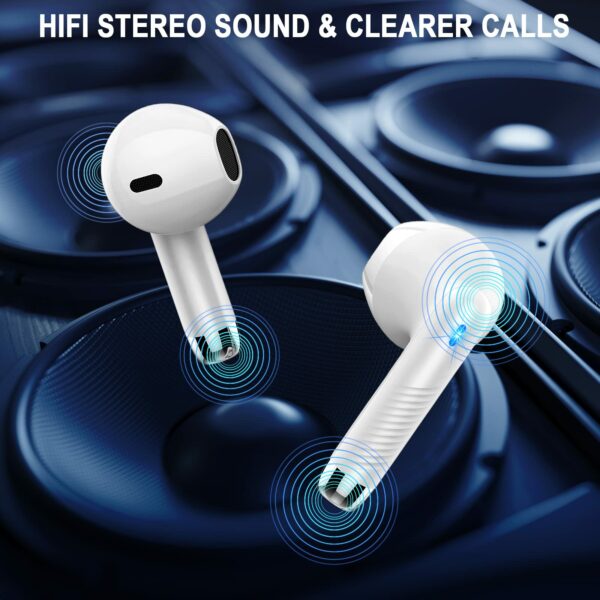 Wireless Earbuds, Bluetooth 5.4 Headphones in Ear with 4 ENC Noise Cancelling Mic, Bluetooth Earbuds 40Hrs Playtime, HiFi Stereo Deep Bass Wireless