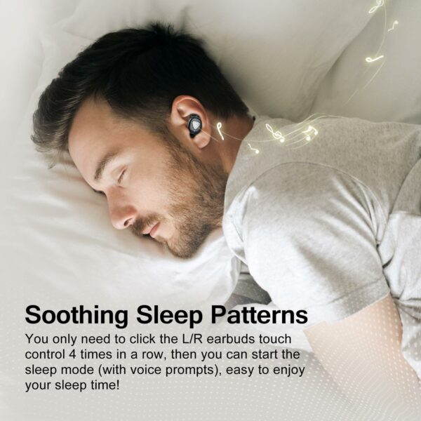 Wireless Earbuds, Sleep Earbuds Bluetooth 5.4 Headphones In Ear with ENC Noise Cancelling Mic, 40H Bluetooth Ear Buds with Sleep Mode HiFi Stereo