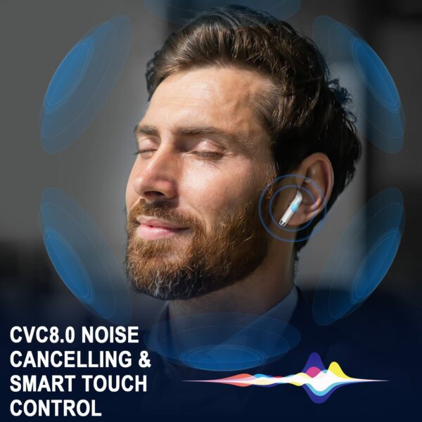 Wireless Earbuds, Bluetooth 5.4 Headphones in Ear with 4 ENC Noise Cancelling Mic, Bluetooth Earbuds 40Hrs Playtime, HiFi Stereo Deep Bass Wireless