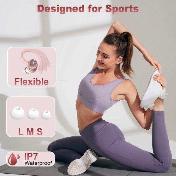 Wireless Earbuds, 2025 Bluetooth 5.4 Headphones Sport, Deep Bass Stereo in Ear Headphone, 4 ENC Noise Cancelling Mic Earphones, 50Hrs IP7 Waterproof