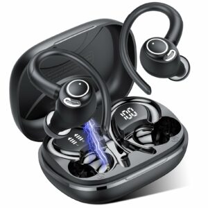 Wireless Earbuds, Bluetooth 5.3 Headphones, 2025 Wireless Earphones HiFi Stereo Sound with ENC Mic, Sport Headsets in Ear EarHooks for Running