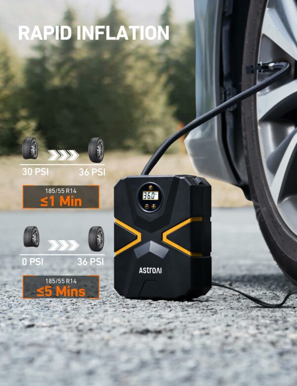 AstroAI Tyre Inflator Air Compressor 12V DC, Digital Car Tyre Pump 150 PSI, Preset Tyre Pressure & Auto Shutoff, Electric Air Pump