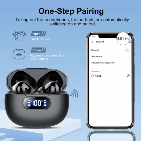 Ear buds Wireless Earbuds, Bluetooth 5.3 Headphones 2025 NEW Wireless Earphones, 4 ENC Noise Cancelling Mic, HiFi Stereo, 48H Playtime