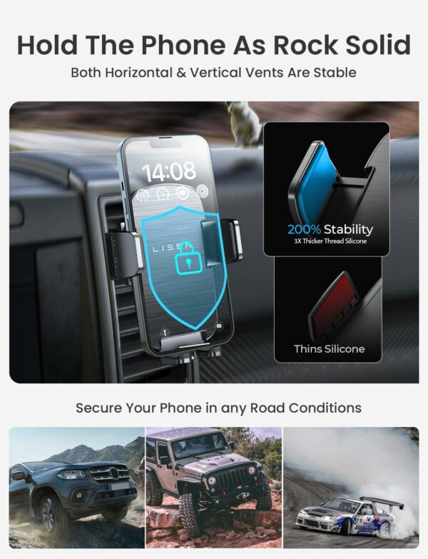 Car Phone Holder, Mobile Phone Holder for Cars Air Vent, [360° Rotation] [Ultra Stable] LISEN Car Phone Mount for iPhone and Samsung