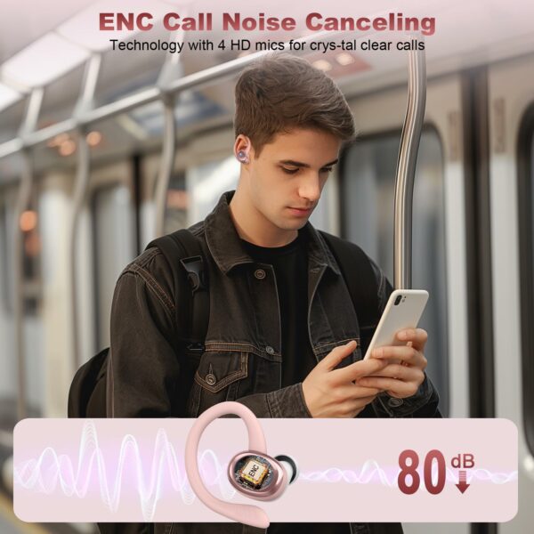 Wireless Earbuds, 2025 Bluetooth 5.4 Headphones Sport, Deep Bass Stereo in Ear Headphone, 4 ENC Noise Cancelling Mic Earphones, 50Hrs IP7 Waterproof