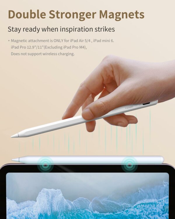 Metapen Pencil A8 for iPad 2018-2025, (2X Faster Charge), Pixel Precision, Tilt Sensitivity Stylus Pen Compatible Apple iPad