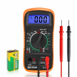 Beizkna Digital Multimeter Voltmeter Battery Voltage Multi Tester AC DC Volt OHM Amp Current Meter Continuity Circuit Resistance Electrical Tester