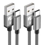 USB C Charger Cable 2M 2Pack USB A to USB C Type C Charger Fast Charging 3A Lead Braided for Samsung Galaxy S22 S21 S20,Pixel 8 7 6,PS5,Switch