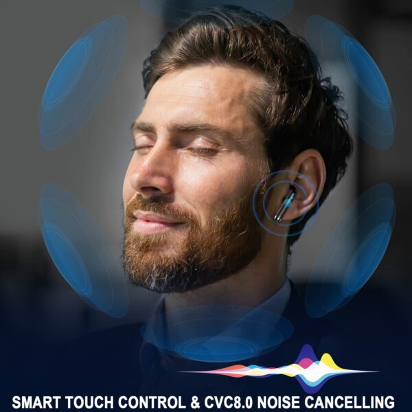 Wireless Earbuds, Bluetooth 5.4 Headphones in Ear with 4 ENC Noise Cancelling Mic, Bluetooth Earbuds 40H Playtime, Ear Buds HiFi Stereo Deep Bass
