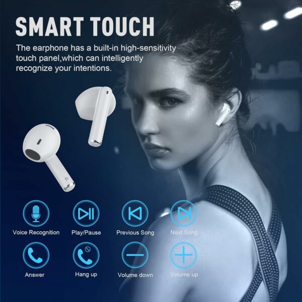Wireless Earbuds, Bluetooth 5.3 in Ear Headphones with Noise Cancelling Mic, 48H Playtime HiFi Stereo Bluetooth Earphones, IPX8 for iPhone/Android/IOS