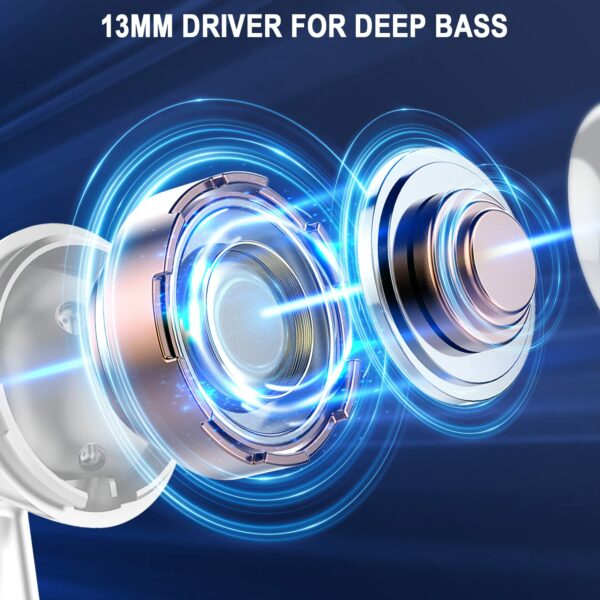 Wireless Earbuds, Bluetooth 5.4 Headphones in Ear with 4 ENC Noise Cancelling Mic, Bluetooth Earbuds 40Hrs Playtime, HiFi Stereo Deep Bass Wireless