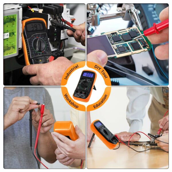 Beizkna Digital Multimeter Voltmeter Battery Voltage Multi Tester AC DC Volt OHM Amp Current Meter Continuity Circuit Resistance Electrical Tester