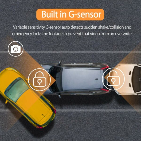 ORSKEY Dash Cam for Cars Front and Rear and SD Card Included 1080P Full HD In Car Camera Dual Lens Dashcam for Cars