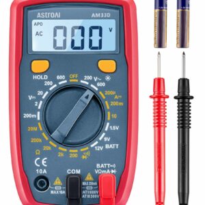 AstroAI Digital Multimeter Voltmeter Ohmmeter Ammeter Multi Tester Meter with Backlit LCD Electronic Test Meter Measures Voltage