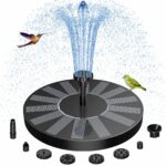 AISITIN Solar Water Fountain, Solar Powered Water Fountain with 6 Nozzles, Floating Solar Pond Pump for Bird Bath, Garden, Pond, Pool and Fish Tank