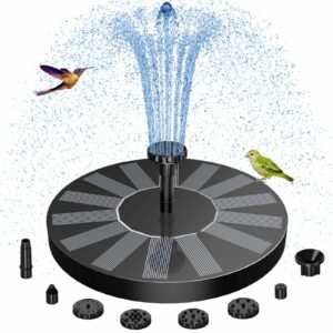 AISITIN Solar Water Fountain, Solar Powered Water Fountain with 6 Nozzles, Floating Solar Pond Pump for Bird Bath, Garden, Pond, Pool and Fish Tank