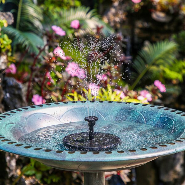 AISITIN Solar Water Fountain, Solar Powered Water Fountain with 6 Nozzles, Floating Solar Pond Pump for Bird Bath, Garden, Pond, Pool and Fish Tank