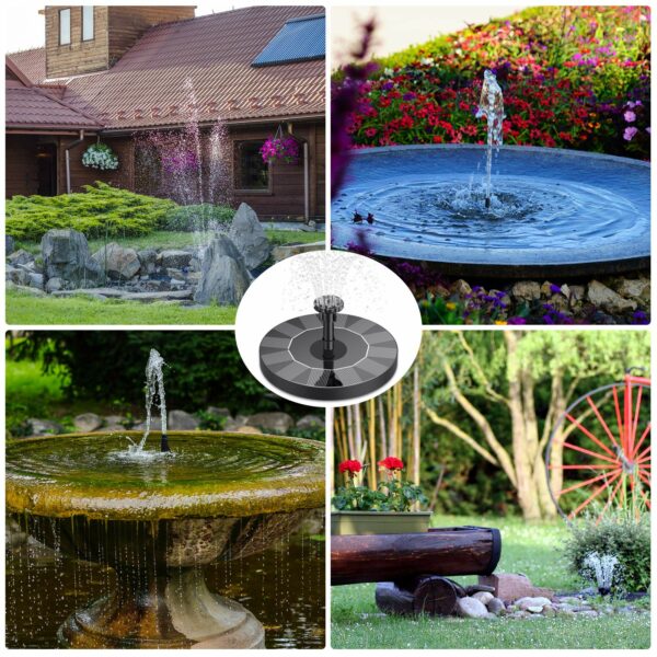 AISITIN Solar Water Fountain, Solar Powered Water Fountain with 6 Nozzles, Floating Solar Pond Pump for Bird Bath, Garden, Pond, Pool and Fish Tank