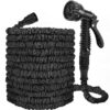 Expandable Garden Hose - 150FT Heavy Duty Water Hose, Retractable Hose with 3/4-Inch Solid Brass Fittings - Spray Nozzle Included - Black,  45 Metres