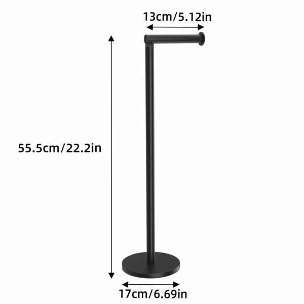 Free-standing Toilet Roll Holder, Stainless Steel Bathroom Roll Holder Stand, Anti Rust Pedestal Toilet Paper Storage Dispenser