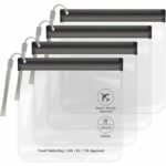 4PC Airport Liquids Bags 20X20 cm Clear TSA Approved Toiletry Bag Approved Hand Luggage Regulations Waterproof Liquids Wash Bags