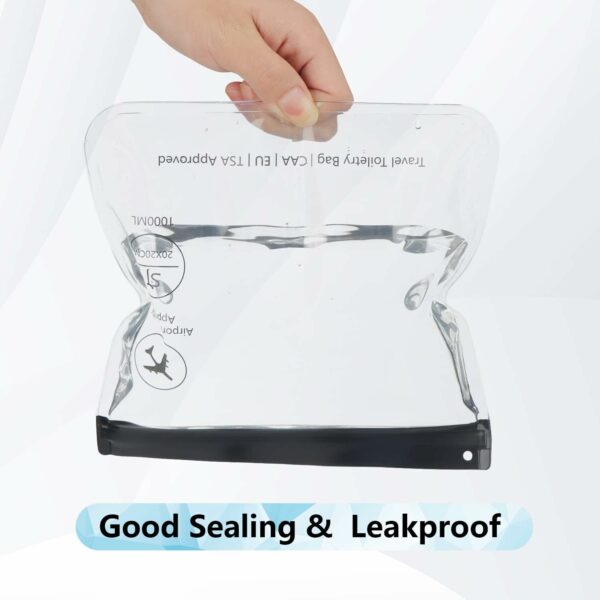 4PC Airport Liquids Bags 20X20 cm Clear TSA Approved Toiletry Bag Approved Hand Luggage Regulations Waterproof Liquids Wash Bags