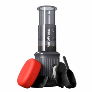 Aeropress Go Portable Travel Coffee Press Kit, 1-3 Cups in a Minute, Coffee, Espresso, & Cold Brew Maker