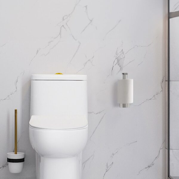 Chrome Toilet Roll Holder Wall Mounted, Self Adhesive Toilet Paper Holder for Bathroom & Kitchen, Waterproof, No Drilling