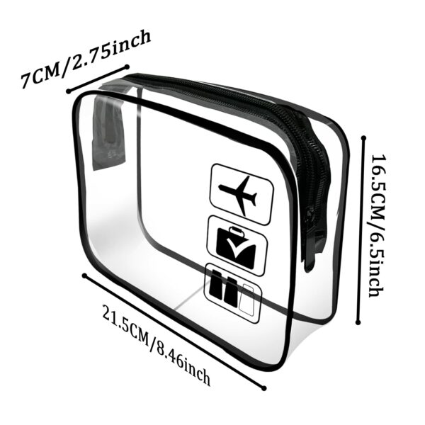 Clear Travel Toiletries Bag, 2 Pcs TSA Approved Toiletry Bag with Zippers Travel Accessories Portable Waterproof Cosmetic Clear Makeup Bag