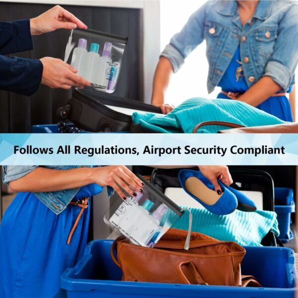 4PC Airport Liquids Bags 20X20 cm Clear TSA Approved Toiletry Bag Approved Hand Luggage Regulations Waterproof Liquids Wash Bags