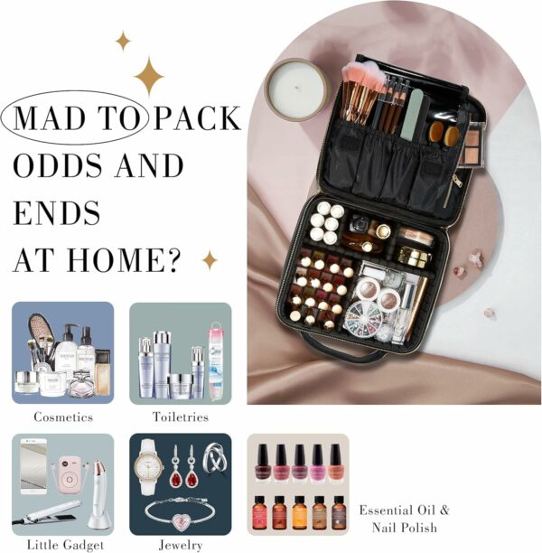 Makeup Bag Cosmetic Case Vanity Travel Beauty Box Make Up Train Case Hairdressing Tools Organiser