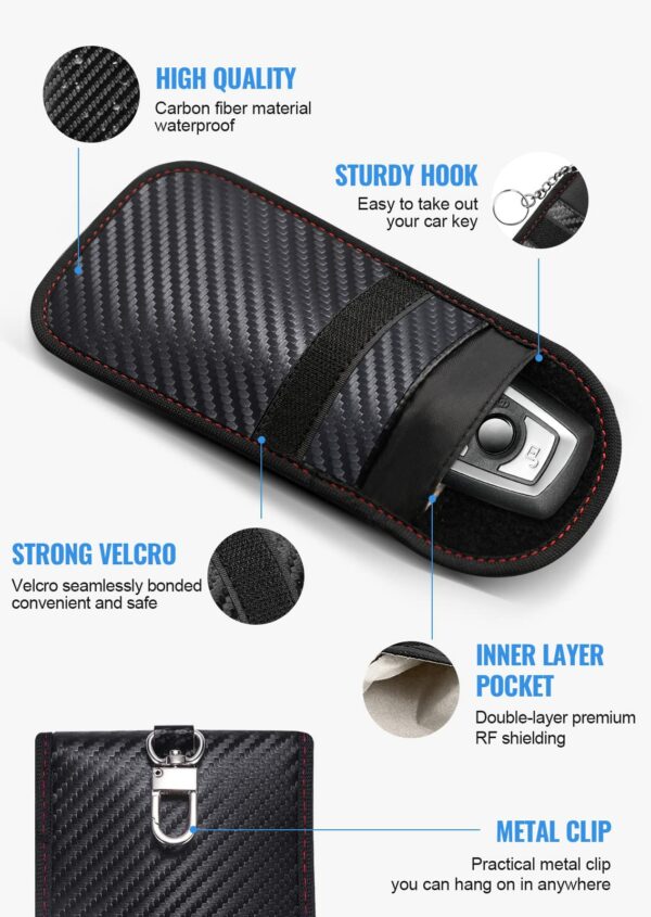 Faraday Pouch for car Keys, Faraday Bag, Car Key Signal Blocking Pouch, Keyless Entry Car Keys Case, RFID Blocker Bag